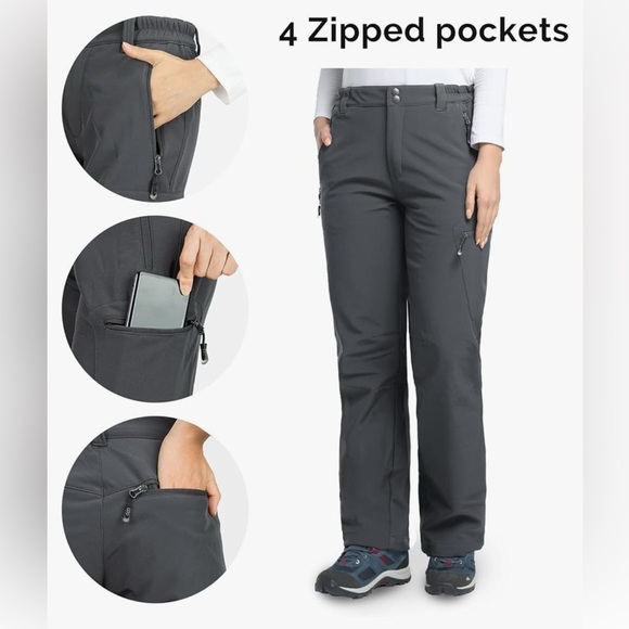 33,000ft Women's Waterproof Hiking Pants Fleece-Lined Snow Pants Size 16 - Picture 2 of 8